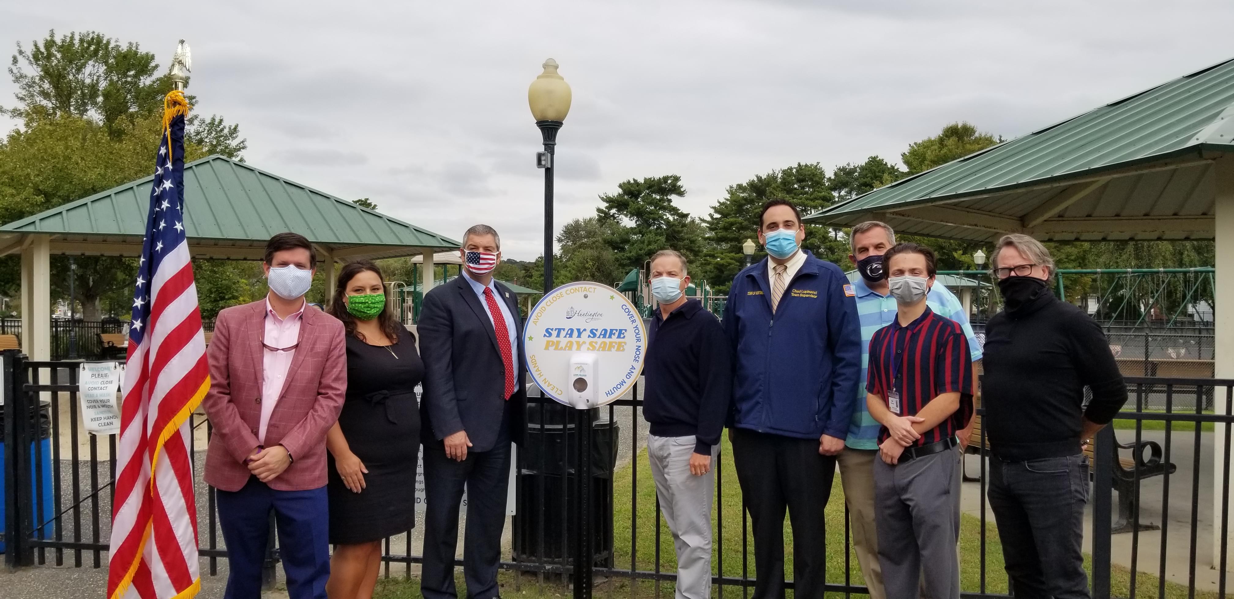 Hand sanitizing stations donated to Huntington Town parks