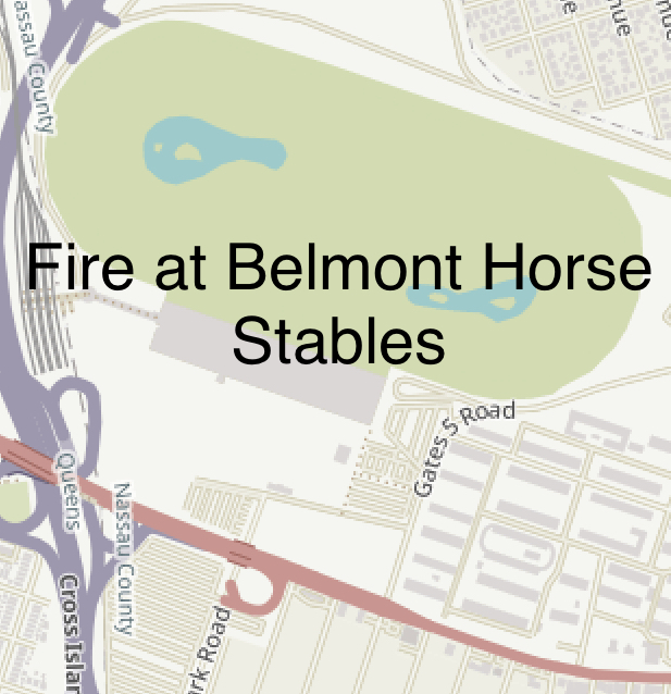 Fire at Belmont Racetrack Horse Stables