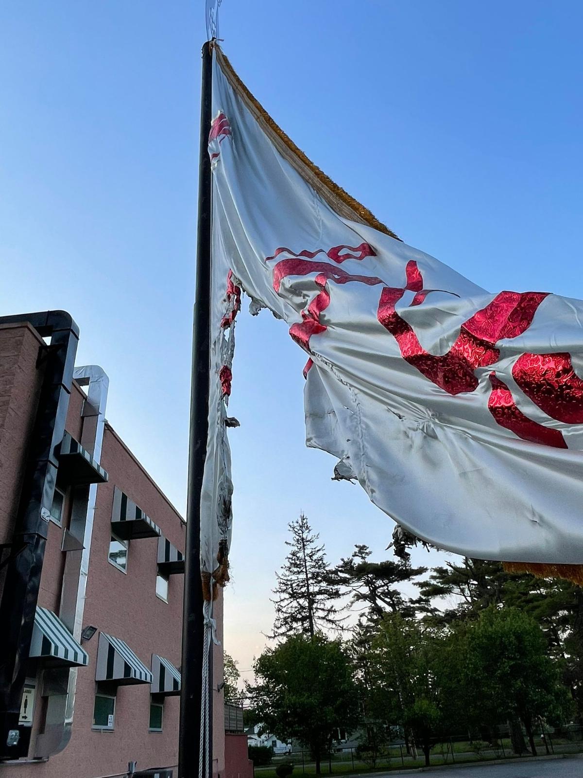 PD: Vandals burned a religious flag and wrote political graffiti at a Long Island mosque