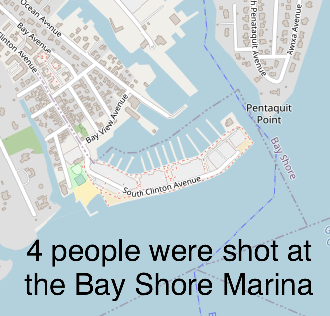 4 shot Sunday night at the Bay Shore Marina