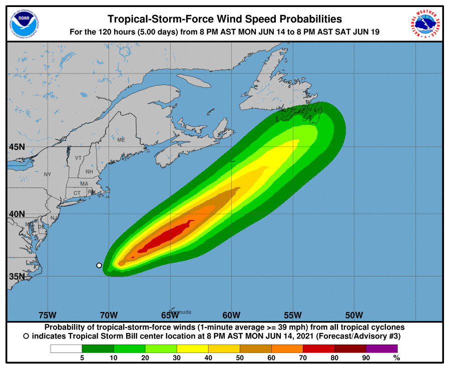 Tropical Storm Bill has formed off the NC coast