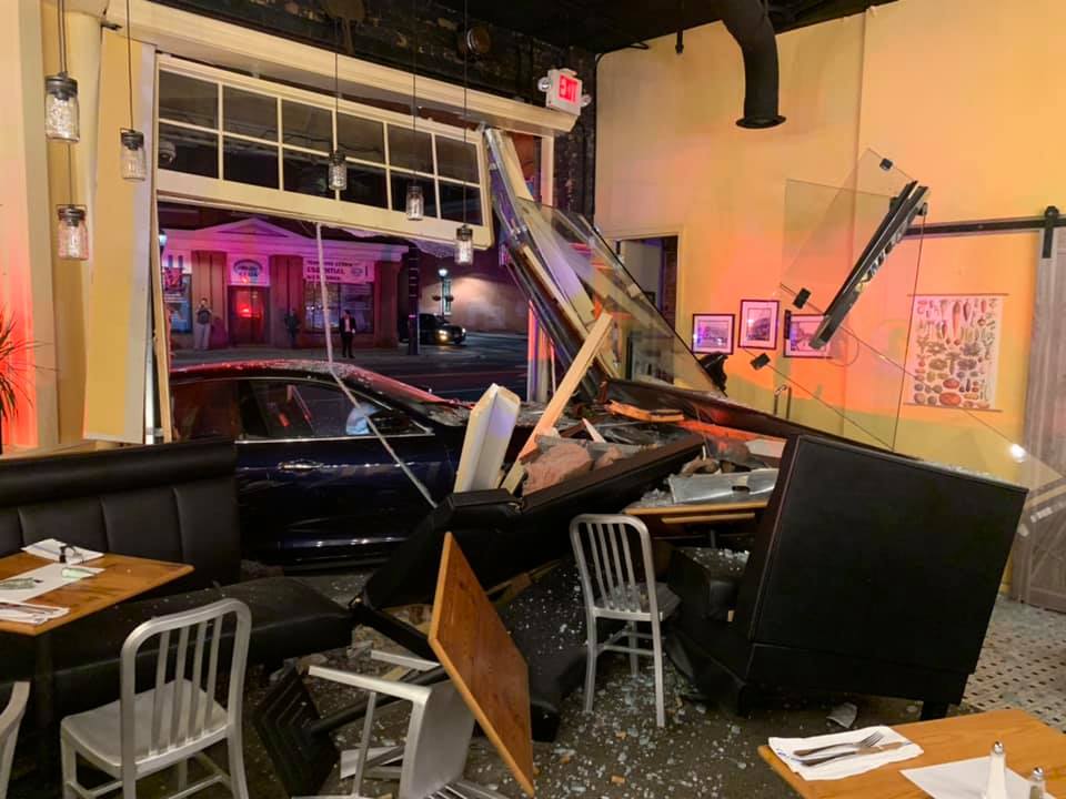 Man charged with DWI after crashing into popular East End restaurant