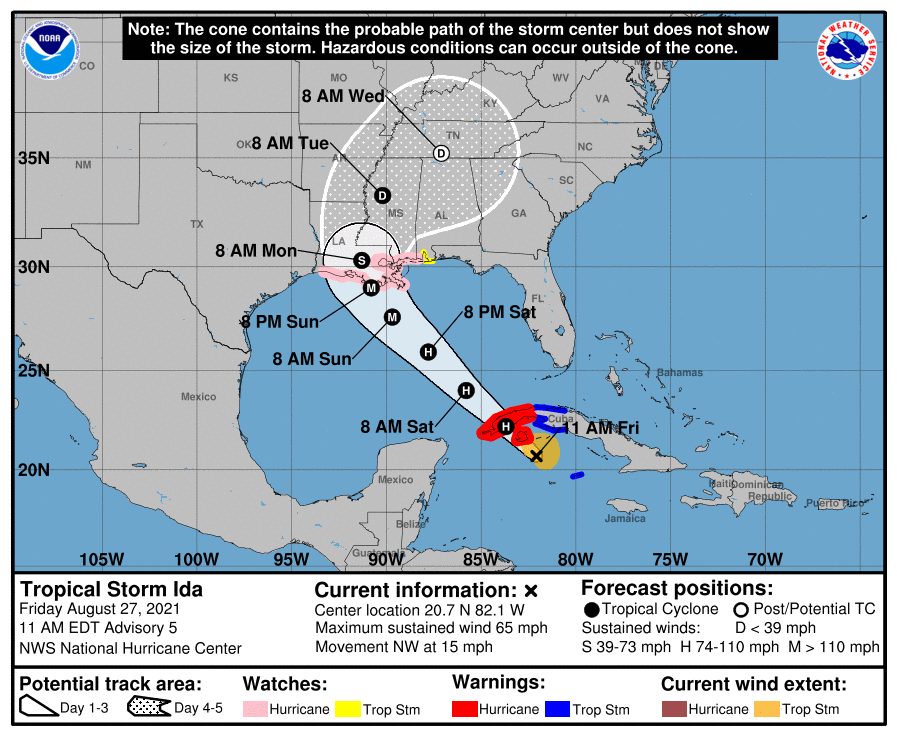 Tropical Storm Ida could become a major Cat 3 hurricane