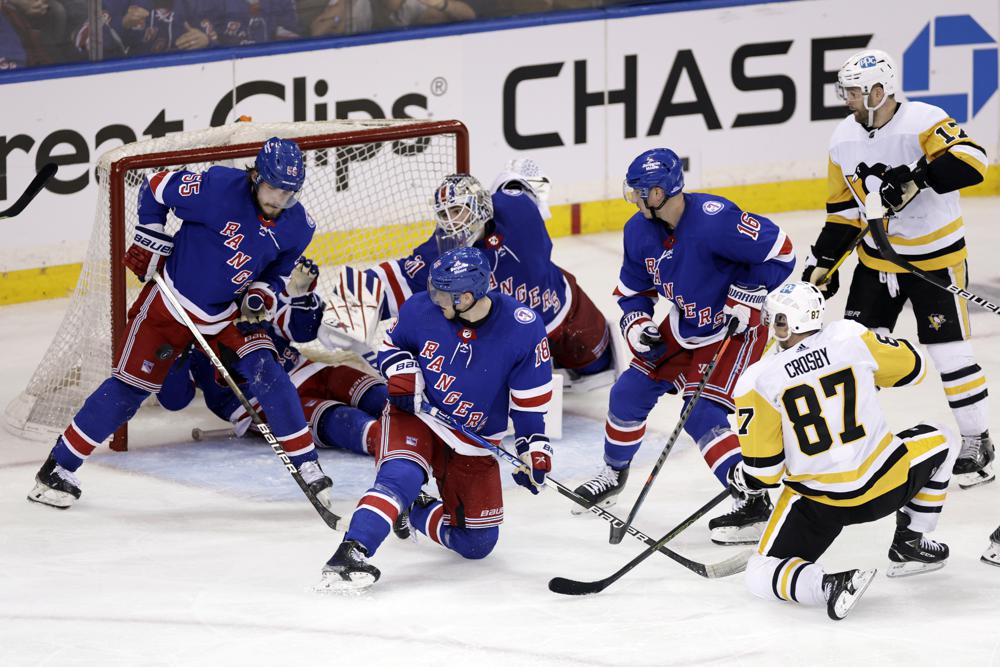 Malkin’s tip lifts Penguins past Rangers in 3OTs in Game 1