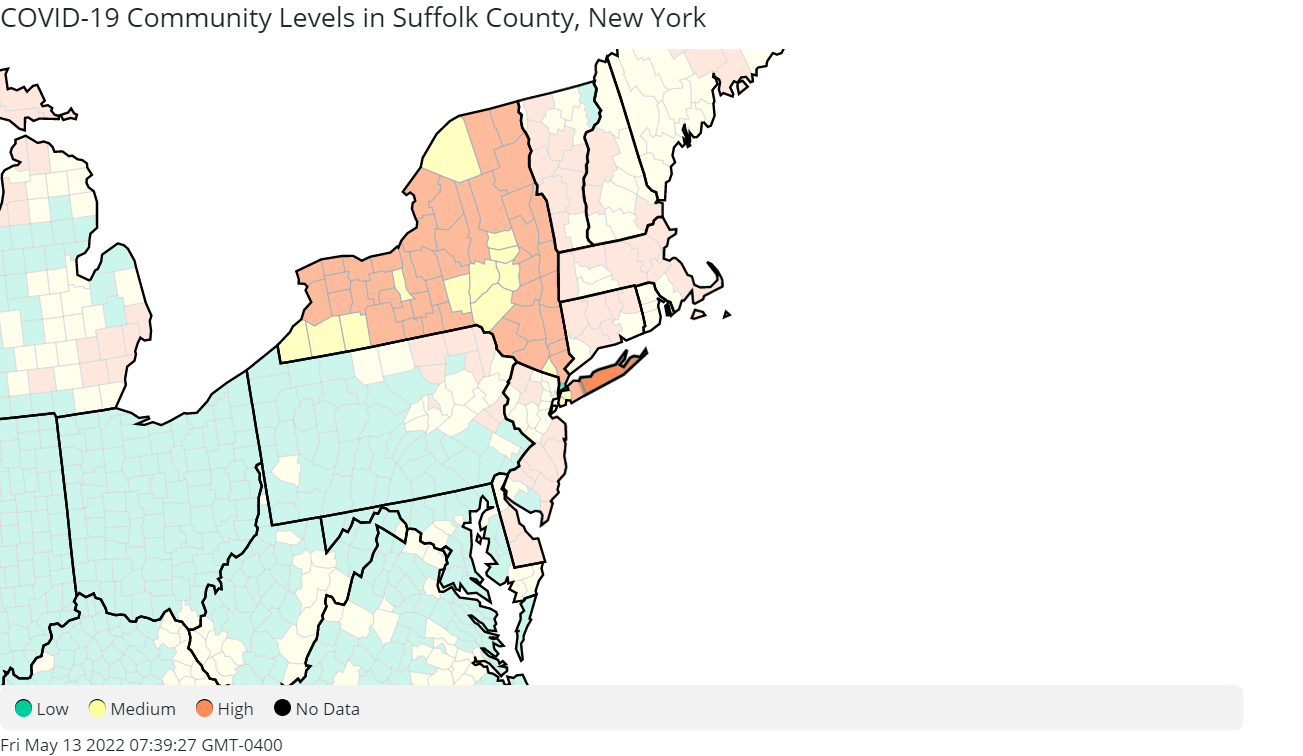 CDC urges precautions as it raises COVID-19 threat level for Nassau & Suffolk