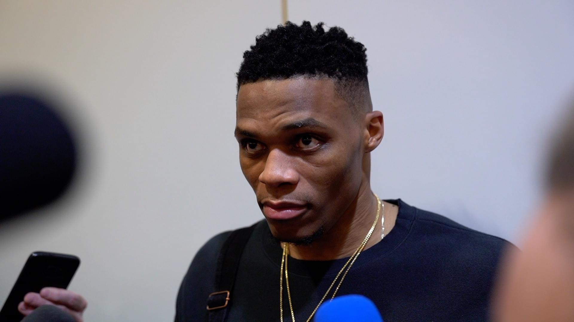 Russell Westbrook Talks to Media After Win Over Jazz, Discusses Shooting Woes