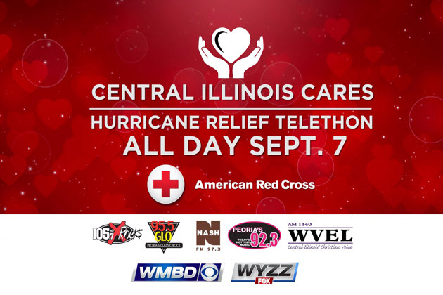 Be A Part of Hurricane Relief September 7th With WMBD 31 and 97.3 Nash FM #CentralIllinoisCares