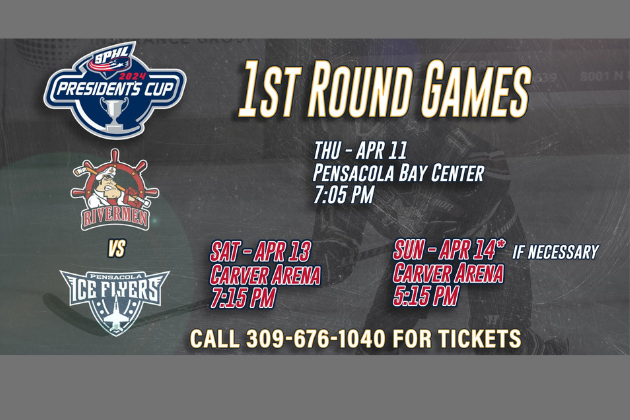 UPDATE! Peoria Rivermen Home Playoff Games Have Been Rescheduled!