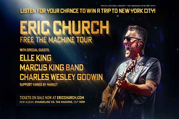 Chances To See Eric Church in New York City At 9, 11, 2 & 5 All Week!