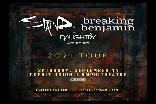 Staind, Breaking Benjamin, Daughtry Set To Play Credit Union 1 Amphitheater September 14th!