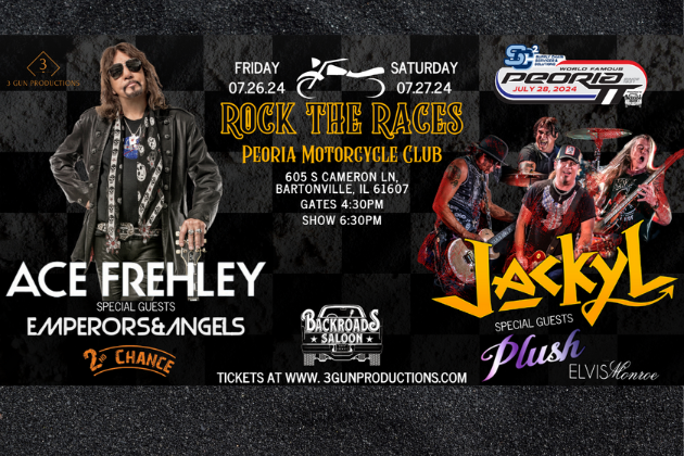 Rock the Races! Ace Frehley And Jackyl Set To Rock The World Famous Peoria T-T’s In July!