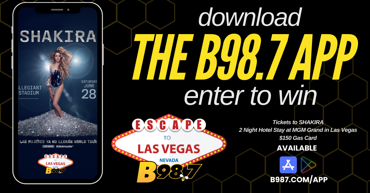 Download the B98.7 App for a chance to Escape to Vegas to see Shakira.