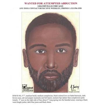 Sketch released of man suspected in attempted abductions in Detriot