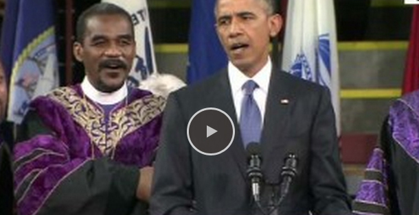 Obama sings ‘Amazing Grace’ during eulogy for pastor in Charleston
