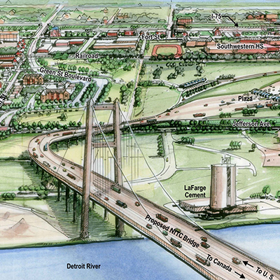 Southwest Detroit residents get answers about land for new bridge