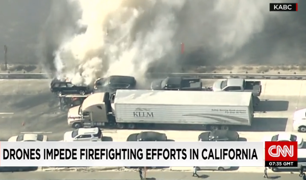 Drones impede firefighting efforts in California