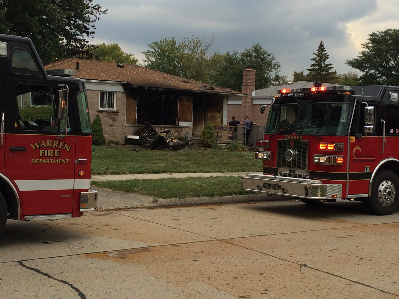 A house fire and explosion rattles a Warren neighborhood