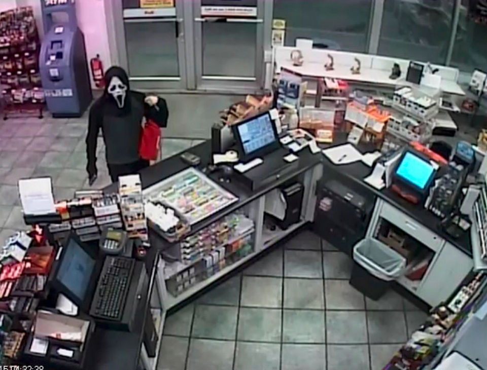 Police looking for man who robbed gas station in Northfield Township wearing “scream mask”
