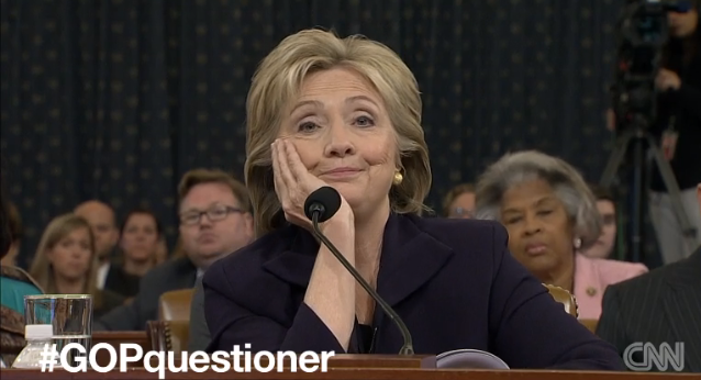 Hillary’s listening face during the Benghazi hearings