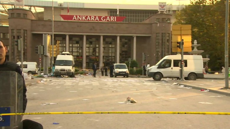 Shock, somber mood at Ankara blast site