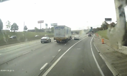 Video: Police looking for driver of small white Chevy that caused semi-truck crash on 75