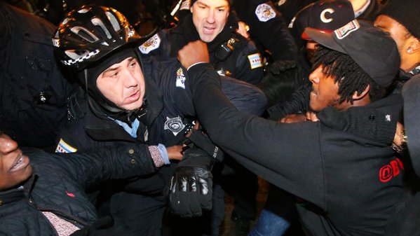 Protests in Chicago as dash-cam shows murder of black teenager