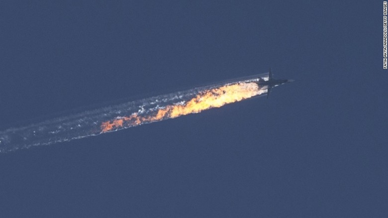 New footage shows Russian warplane crashing in Syria