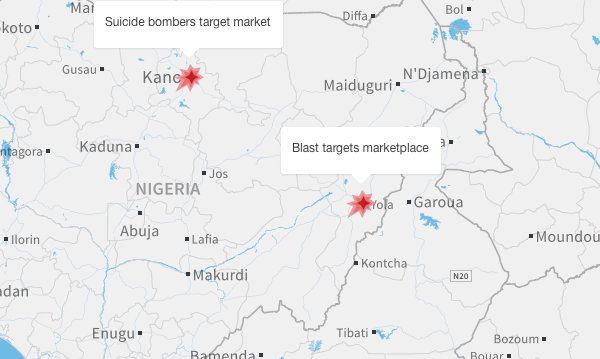 Bombers, one of them 11, target Nigeria market