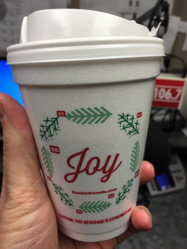 Dunkin’ Donuts adding “Joy” to their coffee cups