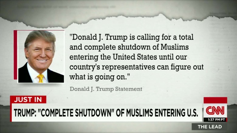 Trump: Bar all Muslims from entering U.S.