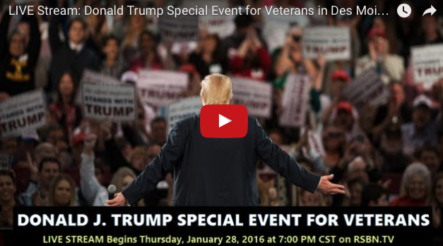 Live Stream: Donald Trump Special Event for Veterans in Des Moines, Iowa