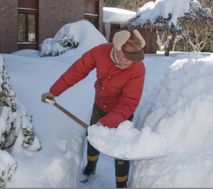 There are risks in shoveling snow