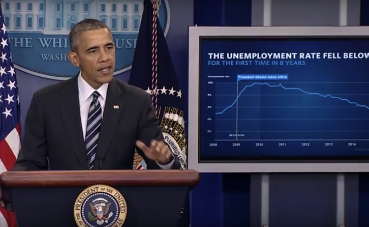 President Obama cheers latest economic news