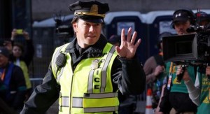 Mark Wahlberg  spotted at Monday’s Boston Marathon filming “Patriot’s Day”