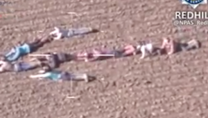 Kids form human arrow to point police chopper toward suspects on the run