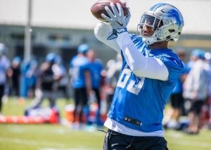 Lions TE Eric Ebron leaves first practice of training camp with hamstring injury