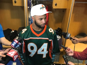Lions WR Golden Tate makes good on Notre Dame-Miami bet with The Rock