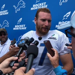 Lions’ Frank Ragnow is excited for first padded practice: ‘It’s real football now’