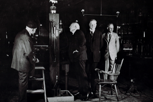 Henry Ford visiting the radio station  transmitter.