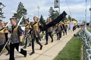 The Western Michigan Marching Band enters the stadium. Photo: Curtis Paul / WJR