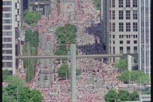 The Detroit Red Wings Stanley Cup Champions Parade, Aerial view. Photo: David Gilkey, Detroit Free Press, USA Today Network