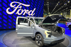 September 14, 2022 ~ The 2023 Electric F150 on display in the Ford exhibit at the North American International Detroit Auto Show. Photo: Curtis Paul