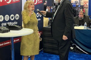 September 16, 2022 ~ Michigan Congresswoman Debbie Dingell speaks with 760 WJR’s Paul W. Smith live from 2022 North American International Detroit Auto Show Charity Preview. Photo: Jonah Philips / WJR