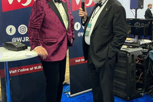 September 16, 2022 ~ Stellantis Chief Operating Officer Mark Stewart speaks with 760 WJR’s Paul W. Smith live from the North American International Detroit Auto Show Charity Preview. Photo: Jonah Phillips