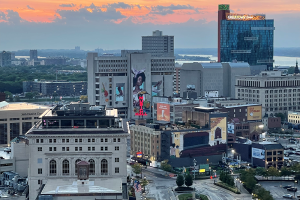 September 21, 2022 ~ The view from the all-new Huntington Tower in Downtown Detroit. Photo: Ann Thomas