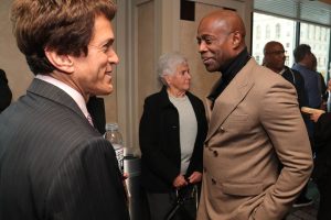 October 14, 2018 ~ Kem talks with Mitch Albom during his charity book launch for “The Next Person You Meet In Heaven”, held at the Detroit Opera House to raise money for the children of Haiti and Detroit. Photo: Kirthmon F. Dozier, Detroit Free Press