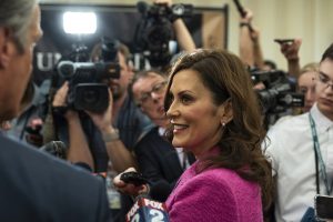 October 25, 2022 ~ Governor Gretchen Whitmer and GOP Gubernatorial Candidate Tudor Dixon participate in their second and final debate, which occurred live on the Campus of Oakland University in Rochester. Photo: Detroit Free Press / USA TODAY NETWORK