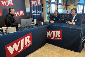 November 21, 2022 ~ 760 WJR broadcasts live from Palazzo di Bocce in Lake Orion for the Hunger-Free in The D Radiothon. Photo: Curtis Paul / WJR