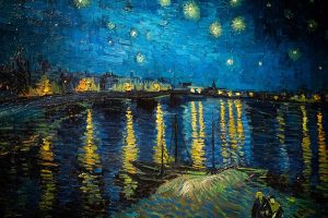 September 29, 2022 ~ The 1888 Vincent van Gogh painting titled "The Starry Night Over The Rhone" is part of the new "Van Gogh in America" exhibit at the Detroit Institute of Arts in Detroit. Photo: Sarahbeth Maney / USA TODAY NETWORK
