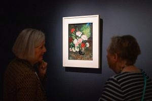 September 29, 2022 ~ Grosse Pointe residents Candy Sweeny, 69, left, and Janet Weber, 81, members of DIA's Friends of Art and Flowers, look at paintings during a preview day of the new "Van Gogh in America" exhibit at the Detroit Institute of Arts in Detroit. Photo: Sarahbeth Maney / USA TODAY NETWORK